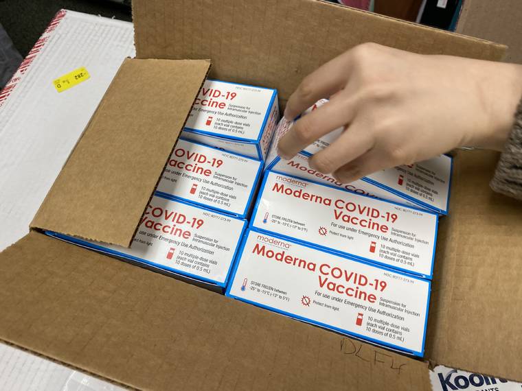 COURTESY STATE DEPT. OF HEALTH
                                A box of COVID-19 vaccines.