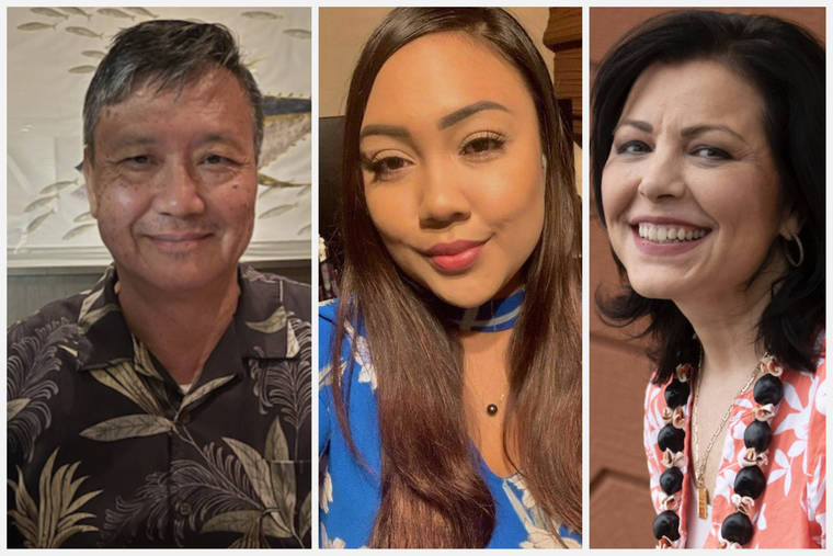 COURTESY PHOTOS AND STAR-ADVERTISER
                                Peter Yee and Kanani Elaban of Hawaii Unemployment Updates & Support Group, and Angela Keen of Hawaii Quarantine Kapu Breakers.
