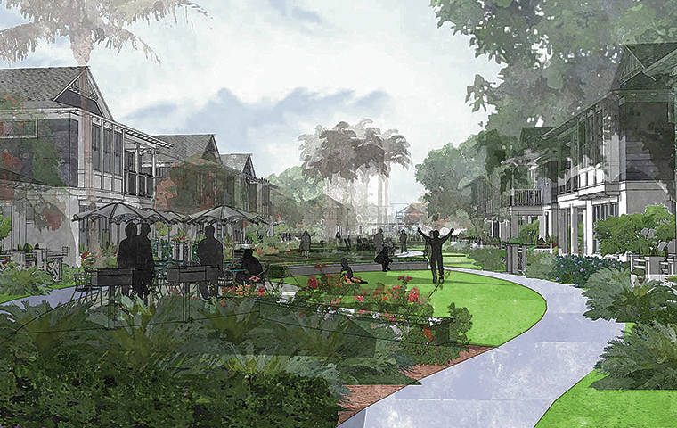 RENDERING COURTESY GENTRY HOMES
                                A pathway to Barbers Point Elementary School.