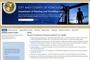 CITY AND COUNTY OF HONOLULU 
                                A screenshot of the website of Honolulu’s Department of Planning and Permitting, seen March 31.