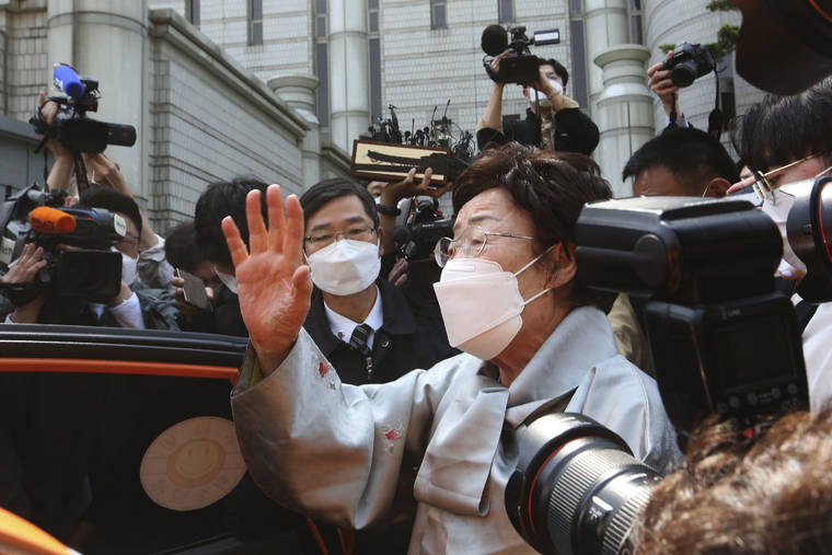 ASSOCIATED PRESS
                                Former South Korean comfort woman Lee Yong-soo spoke before leaving the Seoul Central District Court in Seoul, South Korea, Wednesday. A South Korean court on Wednesday rejected a claim by South Korean sexual slavery victims and their relatives who sought compensation from the Japanese government over their wartime sufferings.