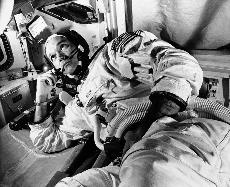 ASSOCIATED PRESS / JUNE 1969
                                Apollo 11 command module pilot astronaut Michael Collins took a break during training for the moon mission, in Cape Kennedy, Fla. Collins, who piloted the ship from which Neil Armstrong and Buzz Aldrin left to make their historic first steps on the moon in 1969, died today of cancer, his family said. He was 90.