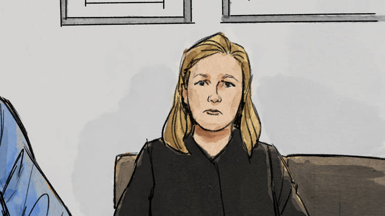 ASSOCIATED PRESS
                                In this courtroom sketch, former Brooklyn Center police Officer Kim Potter is shown during a preliminary hearing today in Brooklyn Center, Minn. A December trial date has been set for Potter, who has been charged with second-degree manslaughter in Daunte Wright’s shooting death.