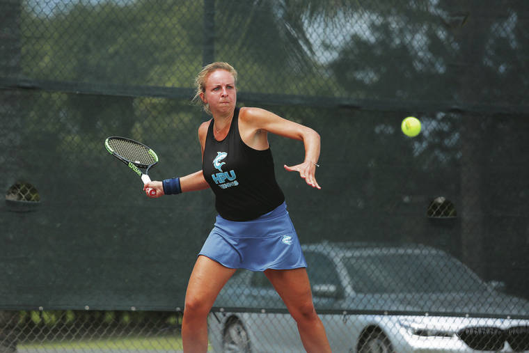COURTESY TEXAS POWERS/ HPU ATHLETICS
                                Elodie Busson is 10-1 at No. 2 singles this season for the Sharks.