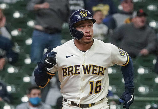 ASSOCIATED PRESS
                                Milwaukee Brewers Kolten Wong let go his bat after hitting a two-run homer against the Miami Marlins on April 28 in Milwaukee.