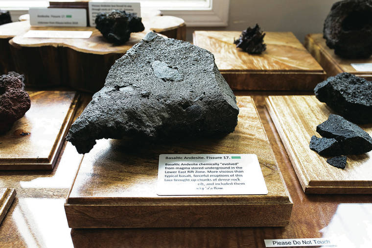 RONIT FAHL / SPECIAL TO THE STAR-ADVERTISER
                                The Pahoa Lava Zone Museum, which temporarily closed last year due to the pandemic, is holding its grand reopening and fundraiser marking the third anniversary of the 2018 Kilauea eruption. A selection of lava specimens are on display at the museum.