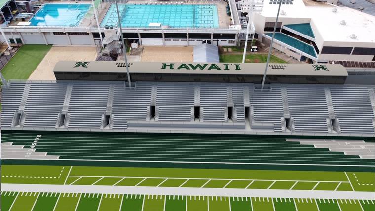 Courtesy University of Hawaii athletics
                                Rendering of the football field for UH games at the Clarence T.C. Ching Athletic Complex.