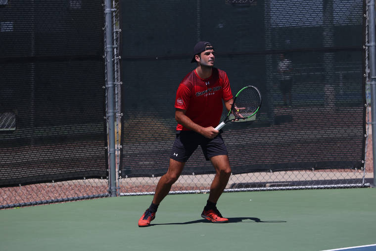 COURTESY RUSS BLUNCK / UH HILO ATHLETICS
                                Sophomore Luca Checchia is 7-1 at No. 3 and 4 singles this season for the Vulcans.