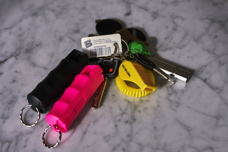 NEW YORK TIMES / MAY 7
                                Arthur Bramhandtam’s key chain, which now includes a whistle and pepper spray, at the home he shares with his husband Arthur in the Hell’s Kitchen neighborhood of Manhattan.