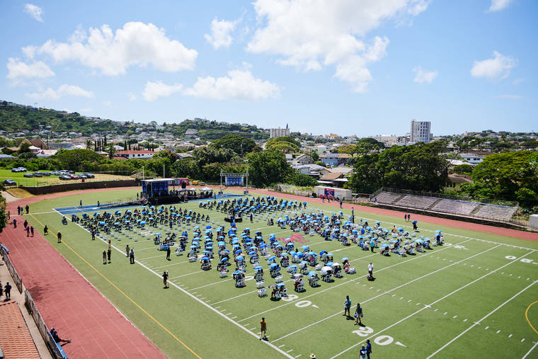 COURTESY CHAMINADE UNIVERSITY
                                Chaminade University hosted its first in-person graduation events in over a year at its Kaimuki campus with two private ceremonies open to graduates and limited guests.