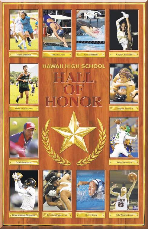 COURTESY HHSAA, ACTION PHOTOS OF HAWAI‘I, RICK AGAN, TAKOEYE SPORTS PHOTOGRAPHY
                                The 2021 Hall of Honor class.