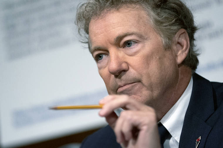 ASSOCIATED PRESS
                                Sen. Rand Paul, R-Ky., speaks during a Senate Health, Education, Labor, and Pensions Committee hearing today on Capitol Hill in Washington.