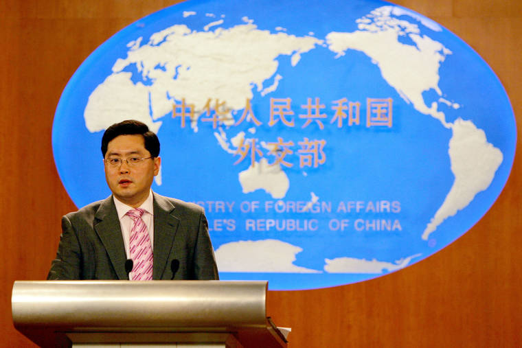 ASSOCIATED PRESS / 2007
                                Then Chinese Foreign Ministry spokesman Qin Gang speaks at a media briefing in Beijing.