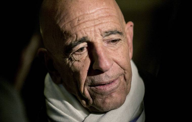SAM HODGSON/THE NEW YORK TIMES
                                Tom Barrack, chairman of President-elect Donald Trump’s inaugural committee, talked to reporters in the lobby of Trump Tower on Fifth Avenue in New York, in January 2017.