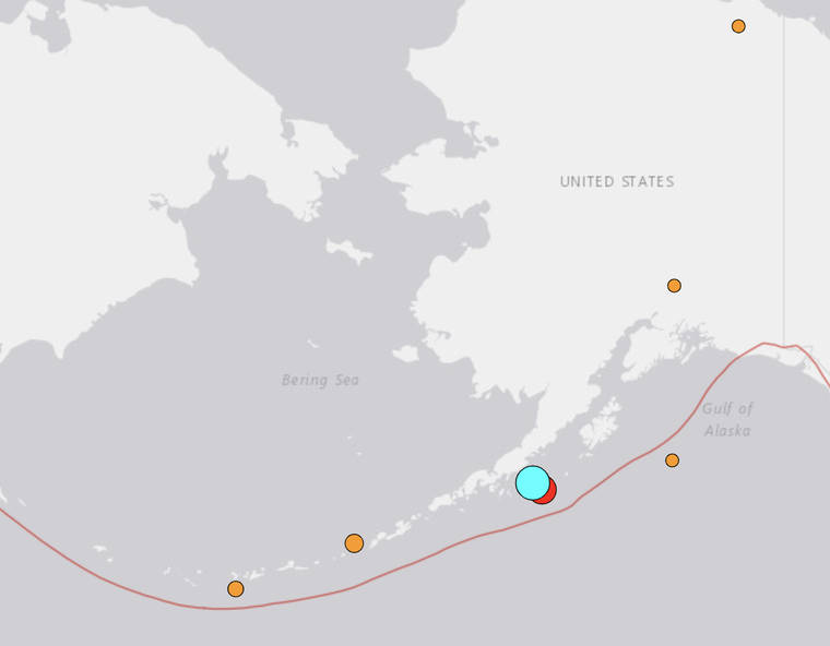 COURTESY USGS
                                The U.S. Geological Survey said tonight’s quake was magnitude 8.2.