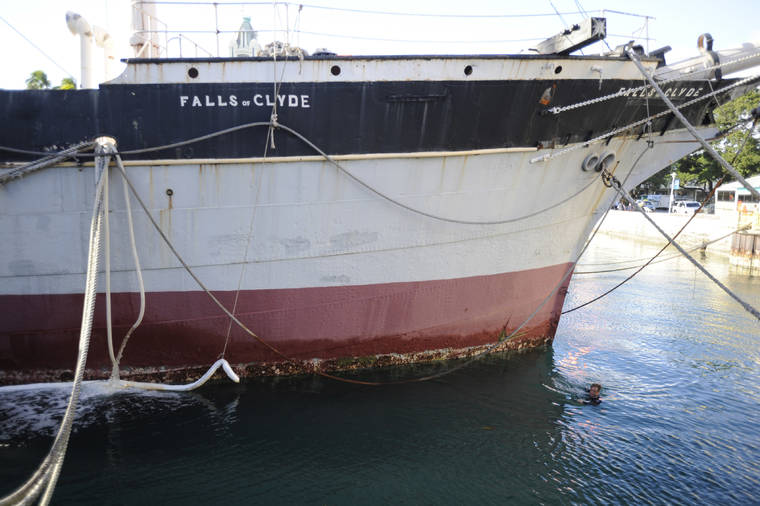 STAR-ADVERTISER / 2019
                                The historic ship docked at Pier 7 was impounded by the state Harbors Division in August 2016.