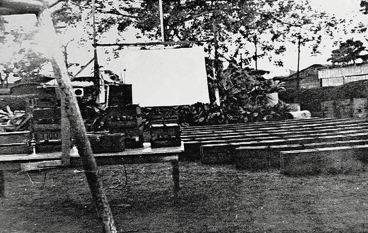 COURTESY GREG MATSUMOTO
                                Torao Matsumoto ran open-air theaters at the pineapple plantation camps in the 1930s to late 1940s outside of Wahiawa and Waialua. The price to attend the movies ranged from 15 to 25 cents. Pineapple crates were used for seating.