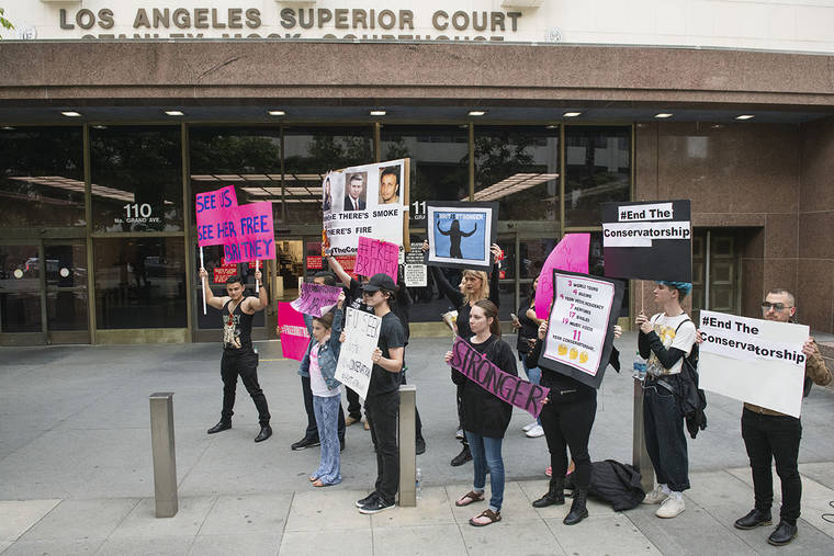 NEW YORK TIMES
                                Britney Spears fans gathered outside a Los Angeles courthouse on the day of a status hearing for the pop icon’s conservatorship case in 2019.