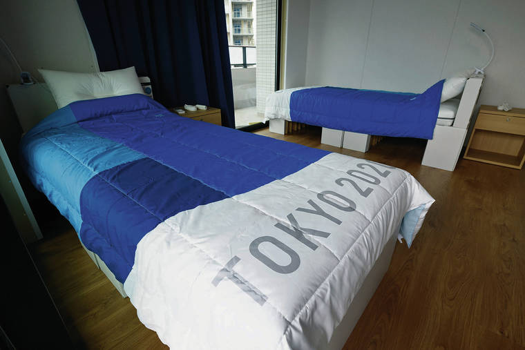 BLOOMBERG
                                Japan’s Olympic committee went green and provided athletes with beds made of recycled cardboard.