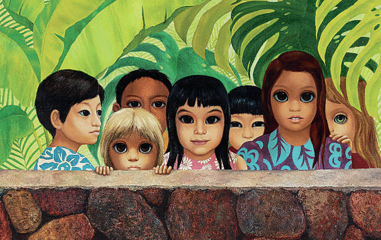 COURTESY OF HERITAGE AUCTIONS
                                Margaret Keane’s painting, “Eyes Upon You,” was taken from a Hawaii dental office in November 1972. The oil work was sold for $35, 000 at a December 2020 Heritage Auctions event.