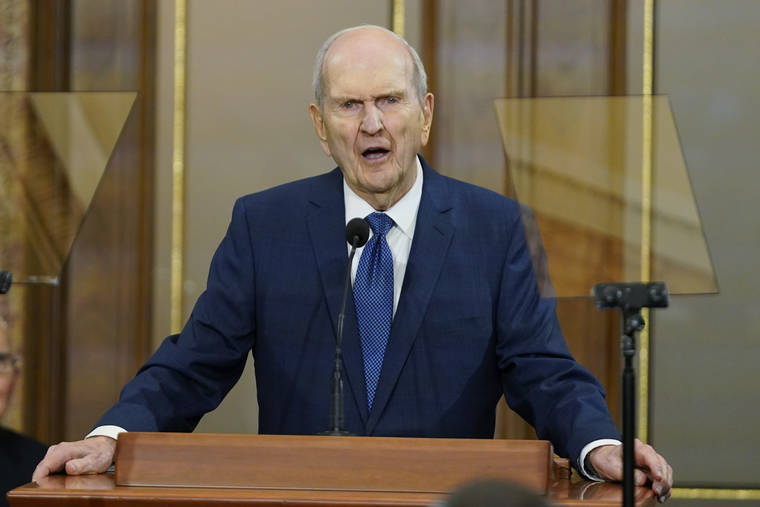 ASSOCIATED PRESS
                                The Church of Jesus Christ of Latter-day Saints President Russell M. Nelson spoke during a news conference, June 14, in Salt Lake City. Members of the faith widely known as the Mormon church remain deeply divided on vaccines and mask-wearing despite consistent guidance from church leaders.