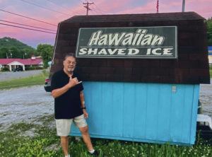 While celebrating a wedding anniversary and visiting friends and family during a multistate trip in June, Kailua resident Michael Acebedo spotted a sign for Hawaiian Shaved Ice in the small town of Paintsville, Ky. Photo by Shari Lynn.