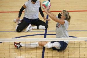 THE OKLAHOMAN VIA AP
                                Lora Webster sets the ball during practice in Edmond, Okla., on July 24.