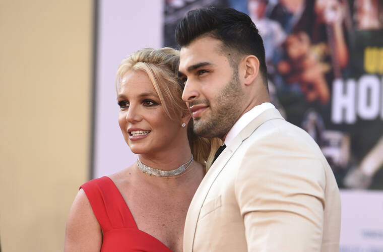 JORDAN STRAUSS/INVISION/ASSOCIATED PRESS
                                Britney Spears and Sam Asghari arrived at the Los Angeles premiere of “Once Upon a Time in Hollywood,” at the TCL Chinese Theatre, in July 2019. Spears announced on Instagram, Sunday, that she and Asghari are engaged. The couple met on the set of her “Slumber Party” music video in 2016.