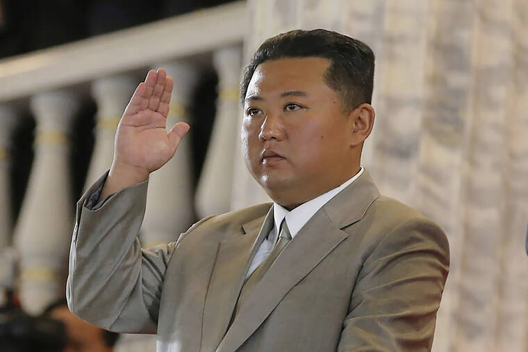 KOREAN CENTRAL NEWS AGENCY/KOREA NEWS SERVICE VIA AP
                                North Korean leader Kim Jong Un waves from a balcony toward the assembled troops and spectators during a celebration of the nation’s 73rd anniversary at Kim Il Sung Square in Pyongyang, North Korea, on Sept. 9.