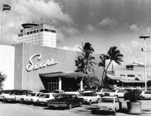 STAR-ADVERTISER
                                Sears was the original anchor tenant at the Ewa end of the mall. The Ala Moana Building with the La Ronde revolving restaurant is visible in the background.