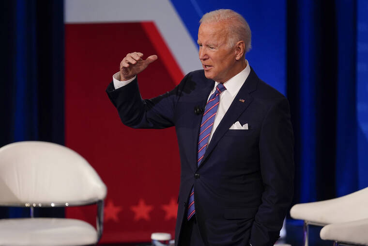 ASSOCIATED PRESS
                                President Joe Biden participates in a CNN town hall at the Baltimore Center Stage Pearlstone Theater on Thursday.