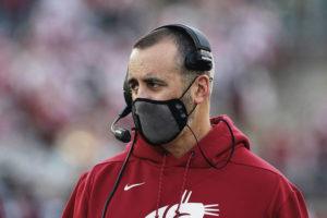 ASSOCIATED PRESS
                                Former Washington State head coach Nick Rolovich looks on during a game on Oct. 16.
