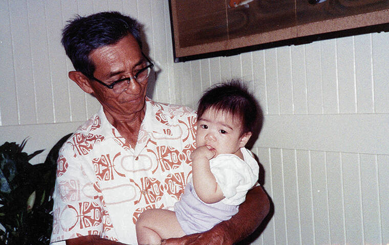 COURTESY JAYNA OMAYE
                                A 1990 photo of Jayna Omaye and her grandfather Hideo Nimori, who served in the 442nd Regimental Combat Team’s Service Company during World War II.
