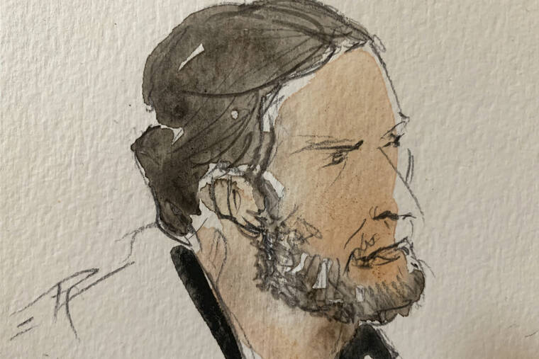 NOELLE HERRENSCHMIDT VIA AP
                                Key defendant Salah Abdeslam in seen in the special courtroom built for the 2015 attacks trial, Wednesday Sept. 8 in Paris. Salah Abdeslam, the lone survivor of the cell of Islamic State extremists who attacked Paris in November 2015 came under public questioning Tuesday Nov. 2, for the first time, describing a close family life as and his acquaintance with many of the others seated alongside him behind the courtroom glass.