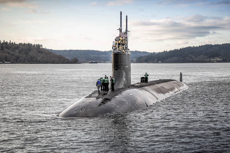 U.S. NAVY VIA AP
                                The Seawolf-class fast-attack submarine USS Connecticut (SSN 22) departs Puget Sound Naval Shipyard for sea trials following a maintenance availability, Dec. 15, 2016, in Washington. China is accusing the U.S. of a “lack of transparency and responsibility” regarding an accident in the South China Sea involving the USS Connecticut last month.
