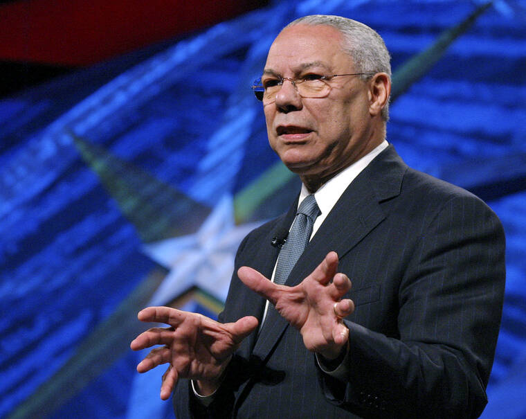 ASSOCIATED PRESS
                                Former Secretary of State Colin Powell gave the closing keynote at the World Congress of Information Technology, in May 2006, in Austin, Texas. Friends, family and former colleagues gathered today at Washington National Cathedral to honor Colin L. Powell, the trailblazing soldier-diplomat who rose from humble Bronx beginnings to become the first Black chairman of the Joint Chiefs of Staff and later served as the first Black secretary of state.