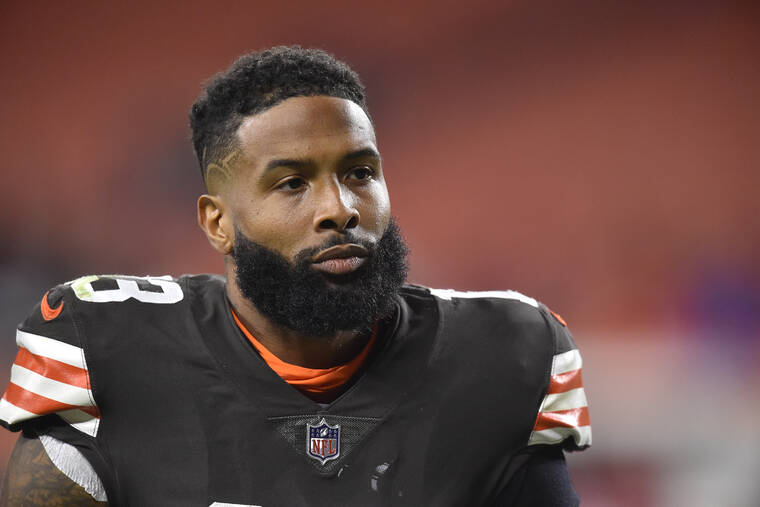 ASSOCIATED PRESS
                                Cleveland Browns wide receiver Odell Beckham Jr. walked off the field after a game against the Arizona Cardinals, Oct. 17, in Cleveland. Odell Beckham Jr.’s run his last route for the Browns. He’s wide open now.