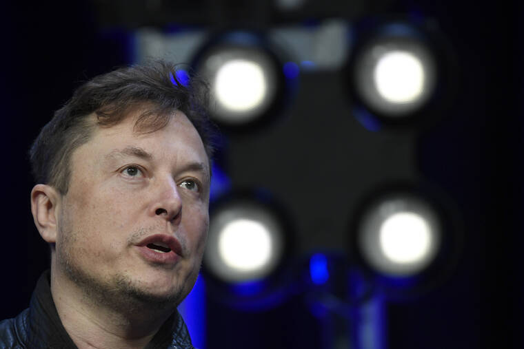 ASSOCIATED PRESS
                                Tesla and SpaceX Chief Executive Officer Elon Musk spoke at the SATELLITE Conference and Exhibition in Washington in March 2020. Musk sold another chunk of his stock today after pledging on Twitter to liquidate 10% of his holdings in the electric car maker.