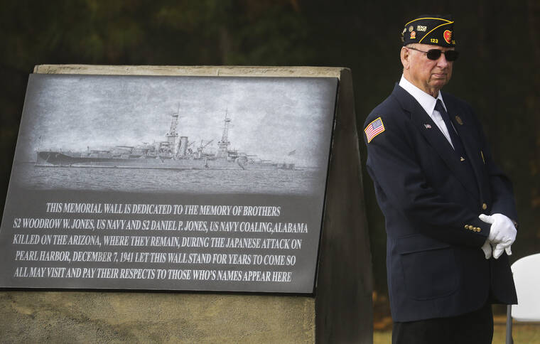 TUSCALOOSA NEWS VIA AP
                                A monument to the memory of brothers Daniel P. Jones and Woodrow Wilson Jones was dedicated Nov. 12 in Coaling, a town in Tuscaloosa County, Ala.