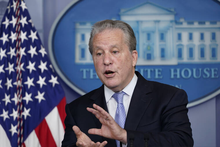 ASSOCIATED PRESS
                                Gene Sperling, who leads the oversight for distributing funds from President Joe Biden’s $1.9 trillion coronavirus rescue package, speaks during the daily briefing at the White House in Washington, on Aug. 2. The Treasury Department says several states and cities have exhausted their federal rental assistance in a sign that spending on a program aimed at averting evictions has picked up speed.