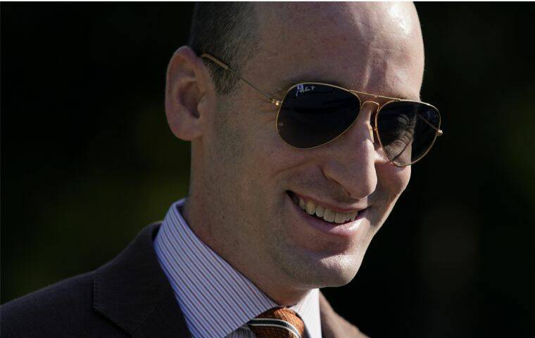 ASSOCIATED PRESS
                                President Donald Trump’s White House Senior Adviser Stephen Miller walked to the West Wing of the White House after participating in a television interview, in August 2020, in Washington.