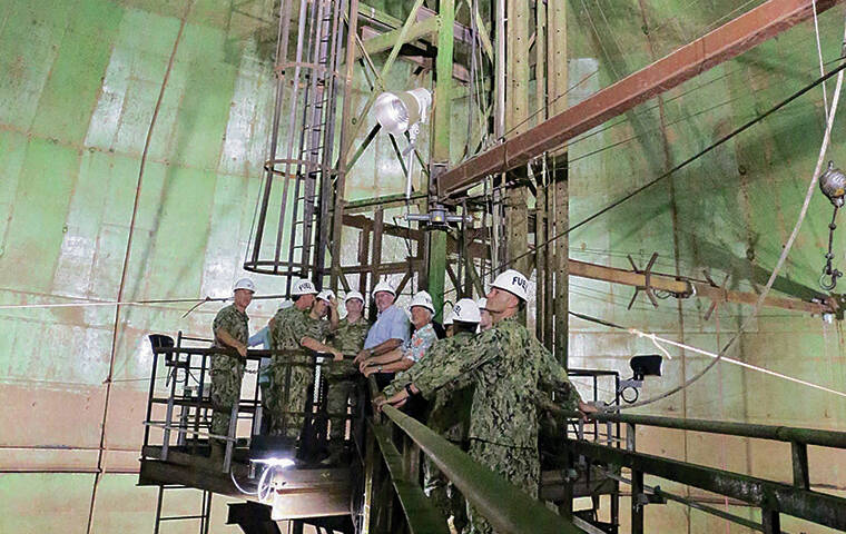 U.S. NAVY / 2019
                                Military officials tour the Red Hill Underground Fuel Storage facility. Red Hill is a national strategic asset that provides fuel to operate in the Pacific.