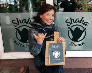 Waikiki resident Nellie Lee visited her old neighborhood in Garmisch, Germany, in August, where she discovered Shaka Burgerhouse, which had replaced a McDonald’s. Photo by JR Holt.