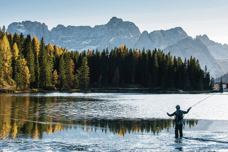NEW YORK TIMES
                                Angelo Piller, a fly fishing guide, casts in the Misurina Lake in the Veneto region of the Dolomites, Italy.