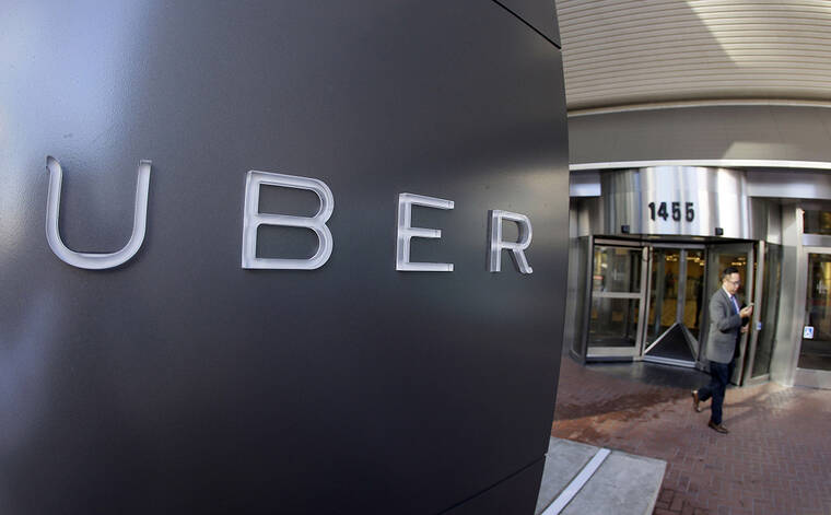 ASSOCIATED PRESS
                                A man left the headquarters of Uber, in December 2014, in San Francisco. The Justice Department sued Uber today, accusing the company of discriminating against passengers with disabilities by charging them fees when they needed more time to enter the ride-hailing vehicles.