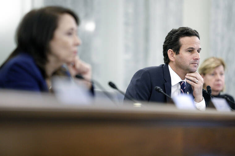 TOM BRENNER/THE WASHINGTON POST VIA ASSOCIATED PRESS
                                Sen. Brian Schatz, D-Hawaii, looked on after asking a question, during the Senate Commerce, Science, and Transportation on Capitol Hill, Wednesday, in Washington.