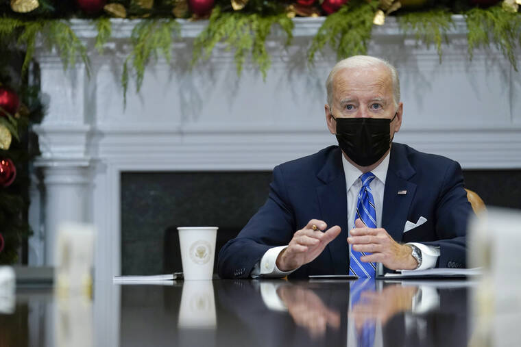 ASSSOCIATED PRESS
                                President Joe Biden, seen here meeting with the White House COVID-19 Response Team in the White House Thursday, was in close contact Friday with an official who later tested positive for COVID-19.