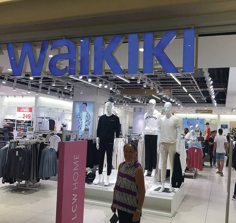 In October, Honolulu resident Liane Davidson discovered the Waikiki clothing store at the Citystars Mall in Cairo. Photo by Amy Martin.