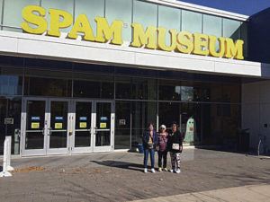 In October, Wendy Takeuchi, Sharyl Smith and Cyn Asao visited the Spam Museum in Austin, Minn. 
Photo by a passerby.