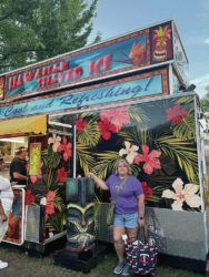 Tracey Laciste of Ewa Beach discovered the Hawaiian Shaved Ice food truck at the 2021 Great Minnesota Get-Together (Minnesota State Fair) in St. Paul, Minn., in September. Photo by Sydney Laciste.